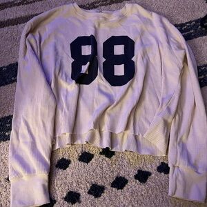 Edikted Cream Sweater with Navy Numbers